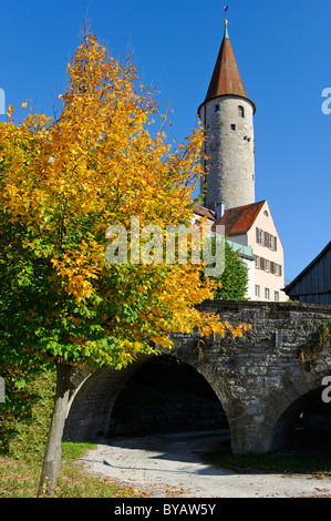 Stadtturm, Kirchberg ein der Jagst, Baden-Württemberg, Deutschland, Europa Stockfoto