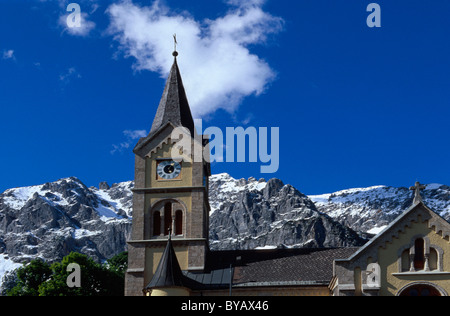 Evangelische Kirche in Ramsau und Dachstein-Gebirge, Steiermark, Österreich Stockfoto