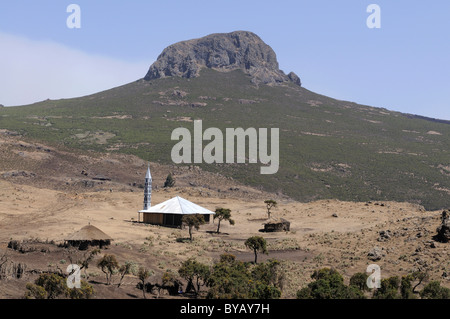 Moschee am Sanetti Plateau, Bale Mountains, Äthiopien, Afrika Stockfoto