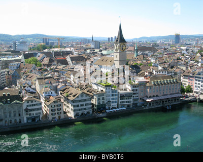 Panorama von Zürich an der Limmat River, Zürich, Schweiz, Europa Stockfoto