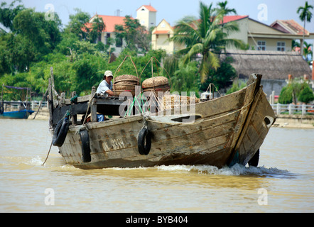 Boot, Hoi An, Unesco World Heritage Site, Vietnam, Asien Stockfoto