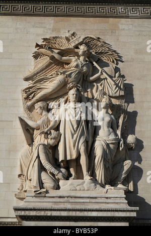 Relief, die Triumph von Napoleon im Jahre 1810, Arc de Triomphe, Triumphbogen, Place Charles de Gaulle Etoile, Paris, Frankreich Stockfoto