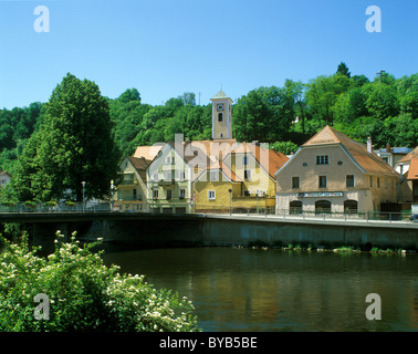 Hals über dem Fluss Ilz, Passau, Niederbayern, Deutschland, Europa Stockfoto