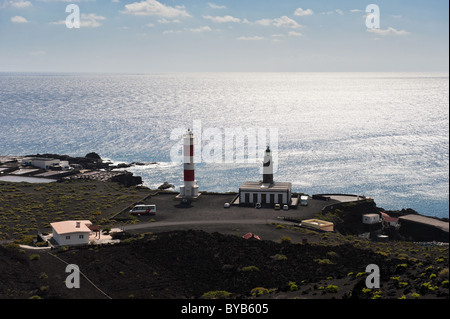 Leuchttürme, Punto de Fuencaliente, La Palma, Kanarische Inseln, Spanien Stockfoto