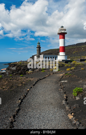 Leuchttürme, Punto de Fuencaliente, La Palma, Kanarische Inseln, Spanien Stockfoto