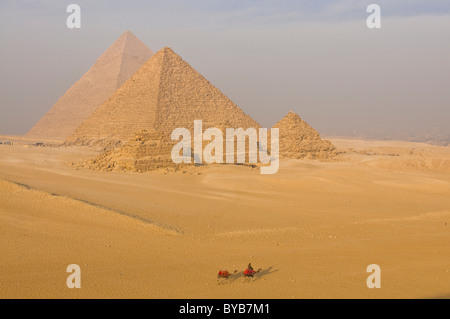 Pyramiden von Gizeh, Gizeh, Ägypten, Afrika Stockfoto