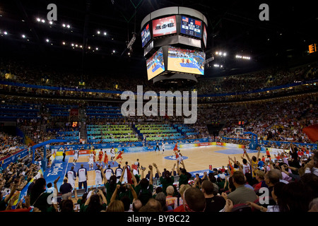 USA-China Männer Basketball-Aktion bei den Olympischen Sommerspielen 2008, Peking, China Stockfoto