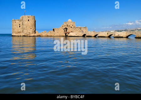 Historischen Kreuzfahrerburg in Sidon, Saida, Libanon, Nahost, Westasien Stockfoto