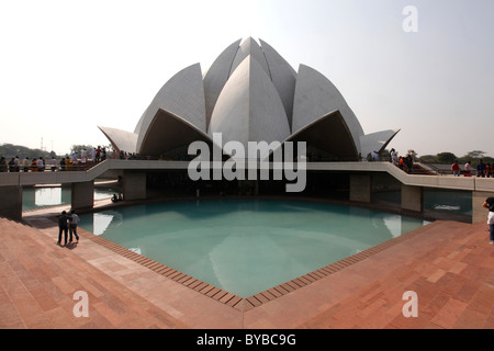 Bahá ' í Haus der Anbetung, Lotus-Tempel, Lotus Bahapur, Delhi, Uttar Pradesh, Nordindien, Indien, Asien Stockfoto