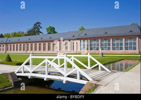 Schloss Schwetzingen Palast, neue Orangerie im Schlosspark, Schwetzingen, Kurpfalz, Baden-Württemberg Stockfoto