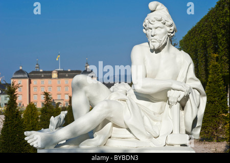 Skulptur, Schwetzinger Schloss und Schlossgarten Schwetzingen, Kurpfalz, Baden-Württemberg, Deutschland, Europa Stockfoto