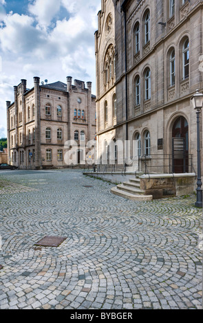 Marktplatz und Steuer Büro, Kronach, Upper Franconia, Bayern, Deutschland, Europa Stockfoto