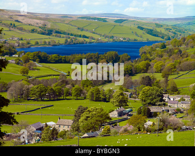 Gouthwaite Reservoir und Wath von Silver Hill, Nidderdale, North Yorkshire Stockfoto