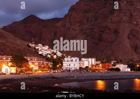 Blick von La Playa, La Calera, Valle Gran Rey, La Gomera, Kanarische Inseln, Spanien, Europa Stockfoto