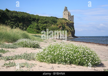 Greenen Sie Burg in der Nähe von Ayr an der Küste von Ayrshire Stockfoto