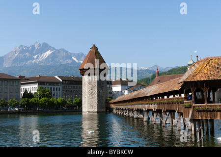 Kapellbrücke Luzern Schweiz / Kappelbrücke Luzern Schweiz Stockfoto