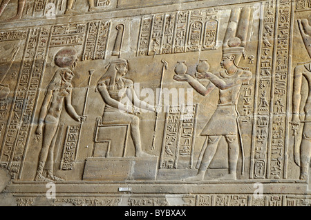 Esna Tempel, Ägypten, Hyroglifics in Esna Tempel, Ägypten Stockfoto