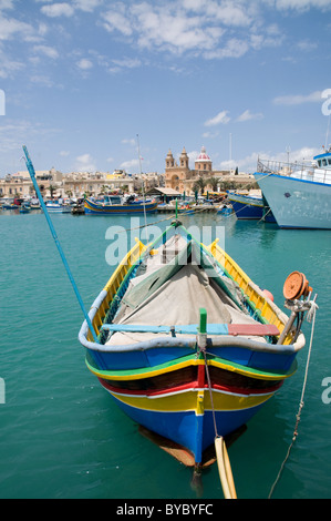 Größte Fischerdorf Marsaxlokk Malta Stockfoto