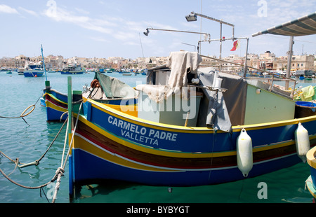 Größte Fischerdorf Marsaxlokk Malta Stockfoto