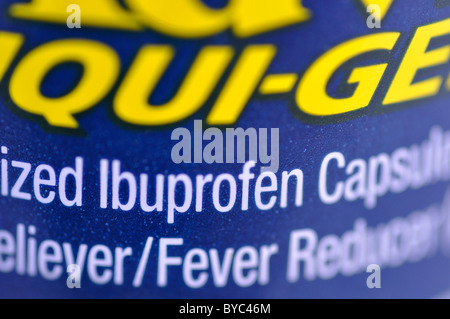 Advil flüssige Gel - Ibuprofen Schmerzlinderung und Fieber Abschwächer Stockfoto