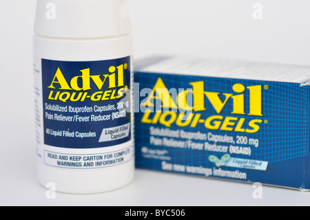 Advil flüssige Gel - Ibuprofen Schmerzlinderung und Fieber Abschwächer Stockfoto