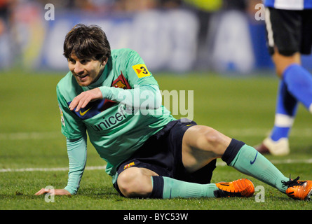 Primera Division Spanien, Hercules Alicante-FC Barcelona 0:3---Lionel Messi, FC Barcelona Stockfoto