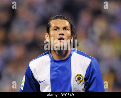 Primera Division Spanien, Hercules Alicante-FC Barcelona 0:3---Nelson VALDEZ Hercules Alicante Stockfoto