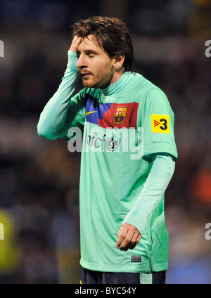 Primera Division Spanien, Hercules Alicante-FC Barcelona 0:3---Lionel Messi, FC Barcelona Stockfoto