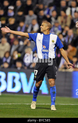 Primera Division Spanien, Hercules Alicante-FC Barcelona 0:3---David Trezeguet, Hercules Alicante Stockfoto