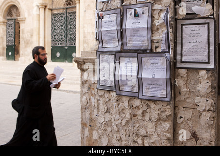 Christian Quartal, Aleppo, Syrien.  Griechisch-orthodoxe Kirche im Hintergrund. Stockfoto