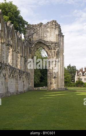 Die Ruinen der Abtei von St. Marien, York. Stockfoto