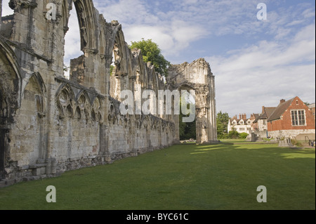 Die Ruinen der Abtei von St. Marien, York. Stockfoto