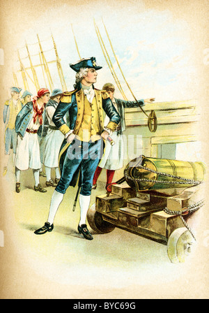 John Paul Jones (1747-1792) war eine amerikanische Marineheld. Er überfiel die Küsten der britischen Inseln während des Unabhängigkeitskrieges. Stockfoto