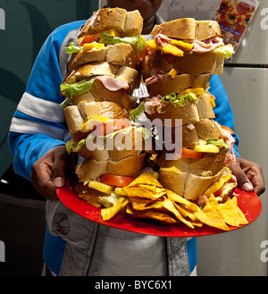 Stapel von Sandwiches Stockfoto