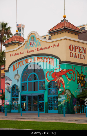 Arcade und Casino in Santa Cruz Beach Boardwalk, Kalifornien Stockfoto