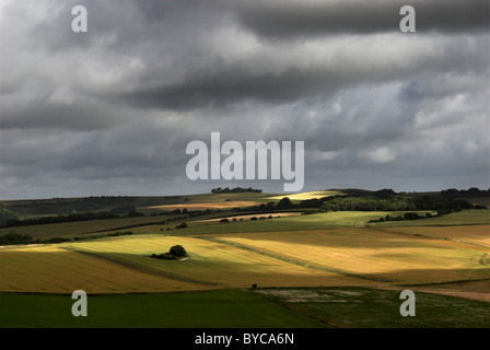 Wolken und Sonnenschein auf der South Downs National Park. Stockfoto