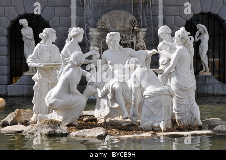 Außerhalb des Hauptgebäudes, Buddha Garten Eden oder Garten des Friedens, eine Schöpfung des Millionärs Joe Berardo Skulpturen. Stockfoto