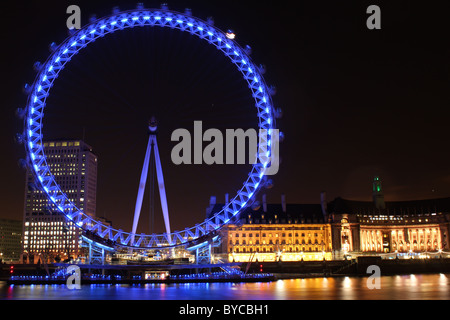 2011 Silvester Feuerwerk am London Eye, England, UK anzeigen Stockfoto