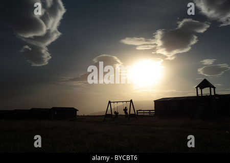 Vom Wind verwobene Asche am Himmel vom isländischen Vulkan Eyjafjallajokull Thorsmork Iceland Juli 2010, von Larry Mishkar/Dembinsky Photo Assoc Stockfoto