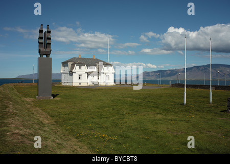 Hofdi oder Höfði House in Reykjavik Island, wo sich Präsident Ronald Reagan und Ministerpräsident Gorbatschow 1986 trafen, von Larry Mishkar/Dembinsky Photo Assoc Stockfoto