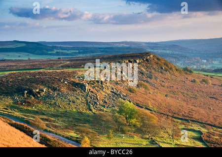 Baslow Rand, Peak District National Park, Derbyshire, England, Vereinigtes Königreich Stockfoto