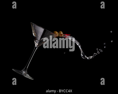 Martini verschütten Stockfoto