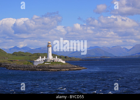 UK Schottland Sound of Mull Dame Isle Rock und Leuchtturm Lismore Insel Stockfoto