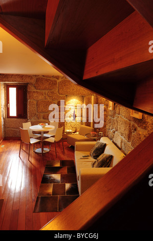 Erhöhte Ansicht Wohnzimmer mit Essbereich Stockfoto