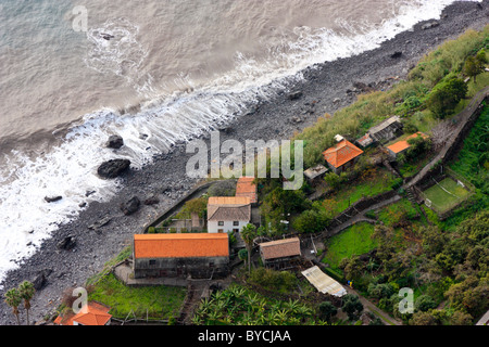 Nach unten gerichtete Blick vom Cabo Girao, Madeira Stockfoto
