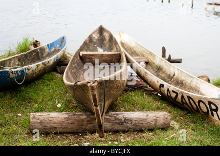 Traditionellen hölzernen Kanus in Panama Stockfoto