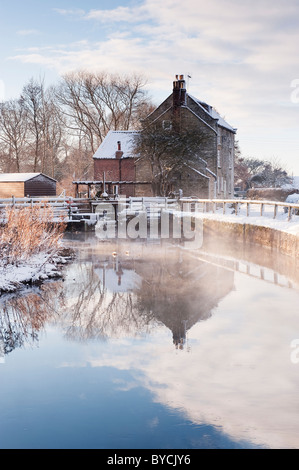 Ein Blick auf Low Mühle Pickering genommen am Weihnachtstag Stockfoto