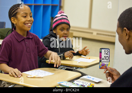 Karteikarten in einem Klassenzimmer in Washington, D.C. Stockfoto
