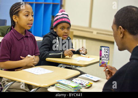Karteikarten in einem Klassenzimmer in Washington, D.C. Stockfoto