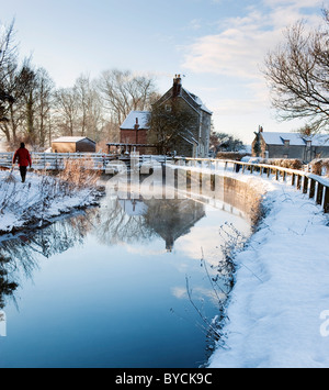 Ein Blick auf Low Mühle Pickering genommen am Weihnachtstag Stockfoto